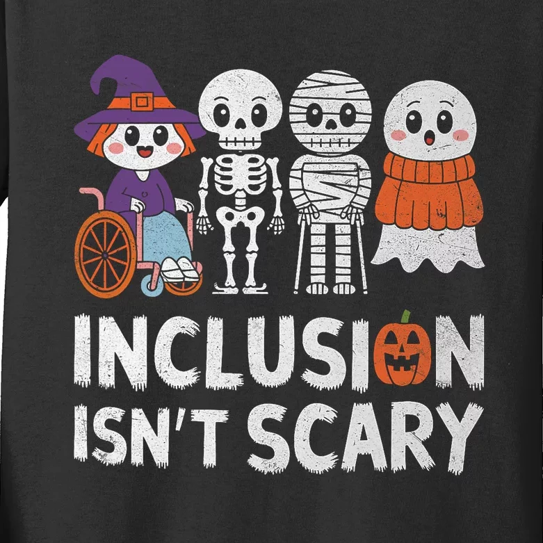 Inclusion IsnT Scary Ghost Mummy Halloween Slp Sped Teacher Kids Long Sleeve Shirt