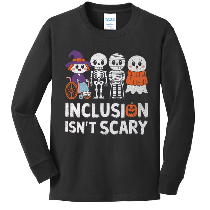 Inclusion IsnT Scary Ghost Mummy Halloween Slp Sped Teacher Kids Long Sleeve Shirt