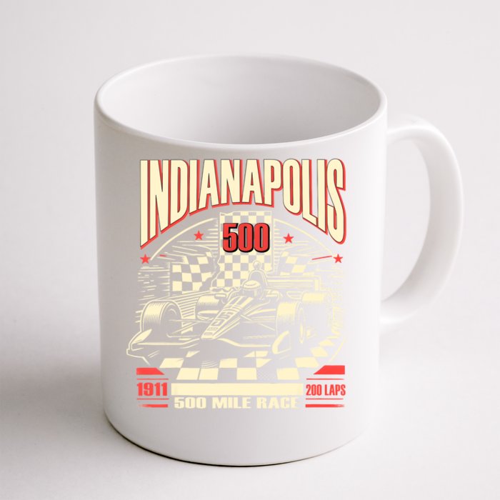 Indianapolis Indiana State 500 Race Car Formula Racing Car Front & Back Coffee Mug