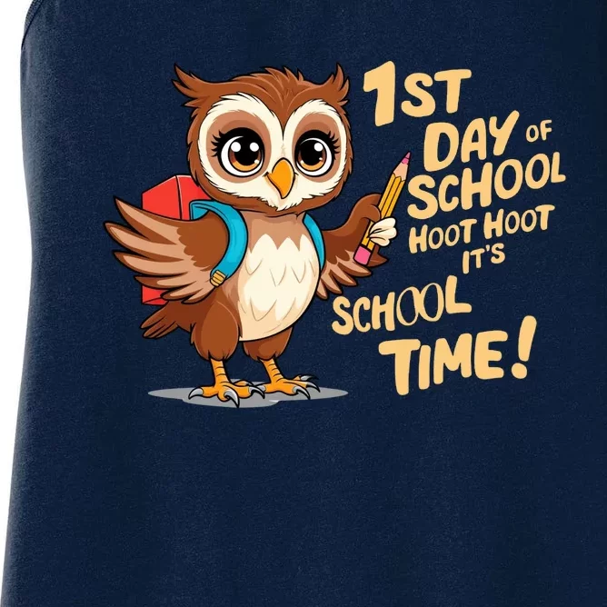 It Is School Time Funny First Day Of School Gift Women's Racerback Tank