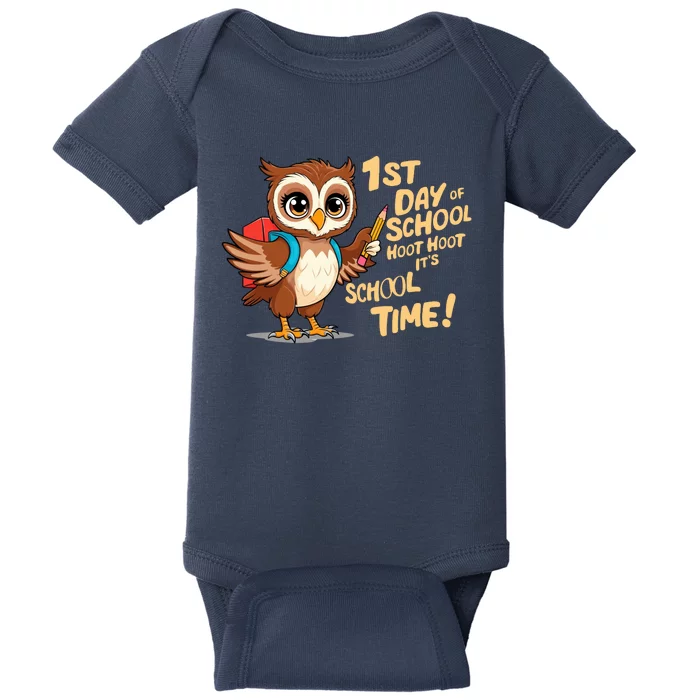 It Is School Time Funny First Day Of School Gift Baby Bodysuit