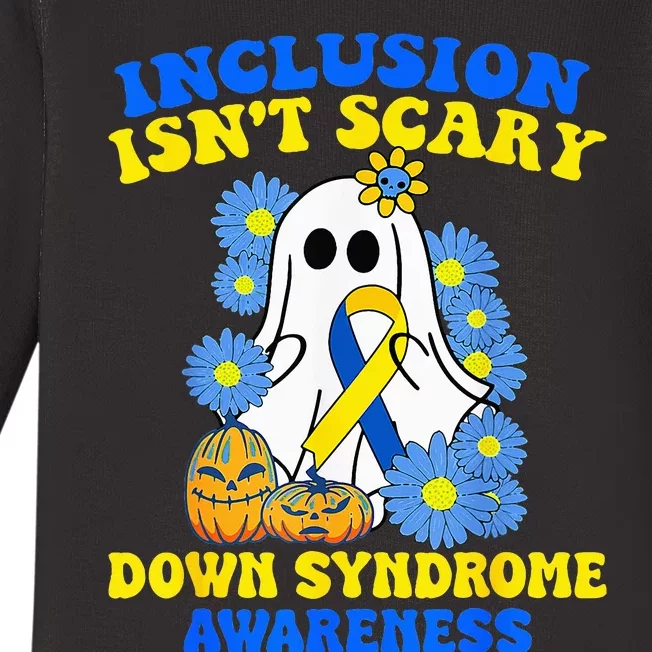 Inclusion Isnt Scary Halloween Ghost Down Syndrome Awareness Baby Long Sleeve Bodysuit