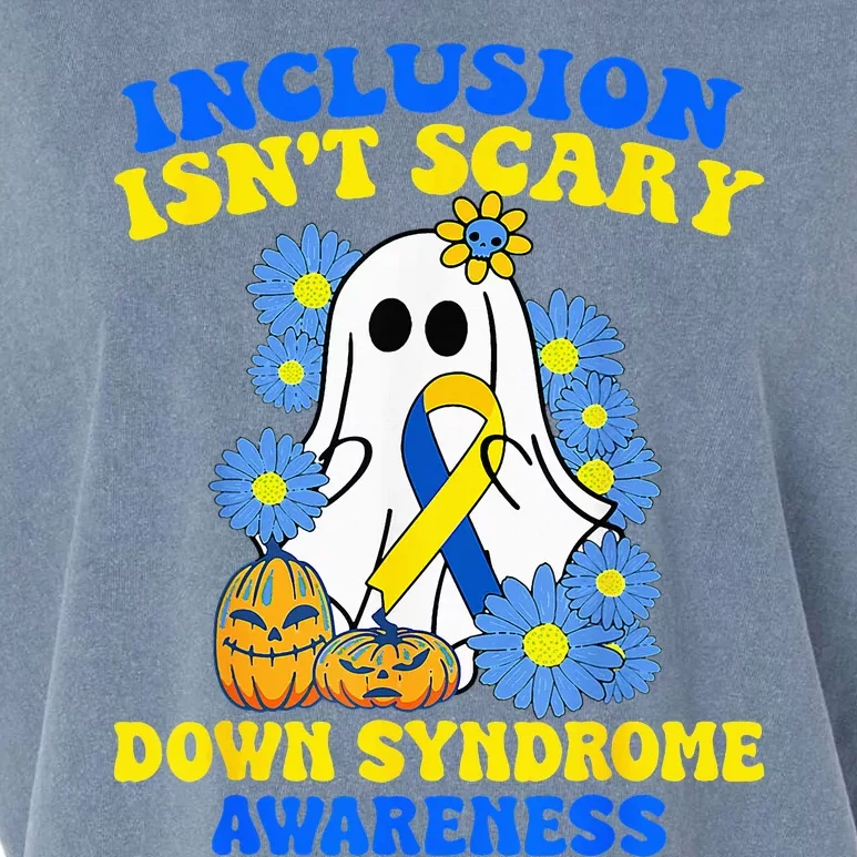 Inclusion Isnt Scary Halloween Ghost Down Syndrome Awareness Garment-Dyed Women's Muscle Tee