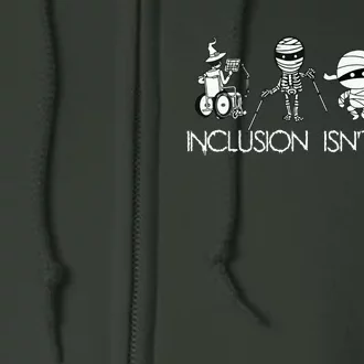 Inclusion IsnT Scary Slp Halloween Sped Teacher Ghost Mummy Full Zip Hoodie