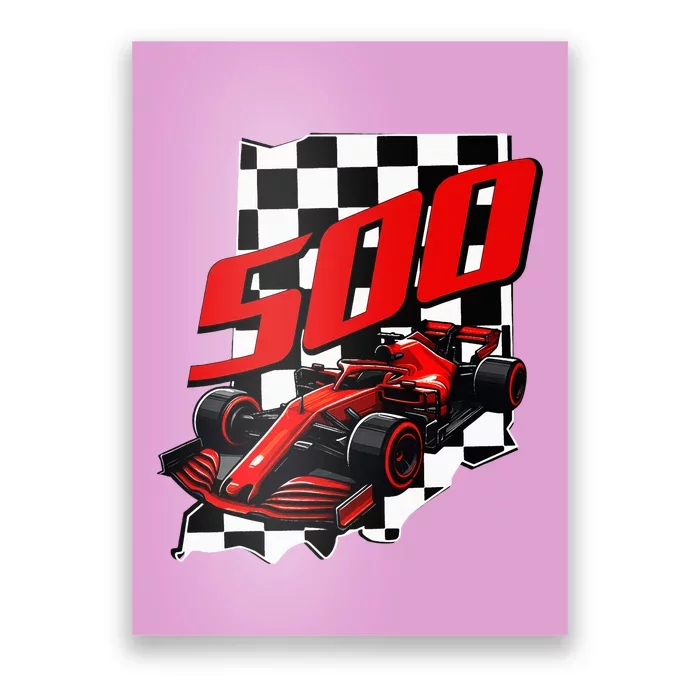 Indianapolis Indiana State 500 Race Car Poster