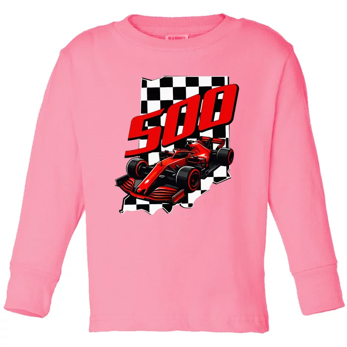 Indianapolis Indiana State 500 Race Car Toddler Long Sleeve Shirt