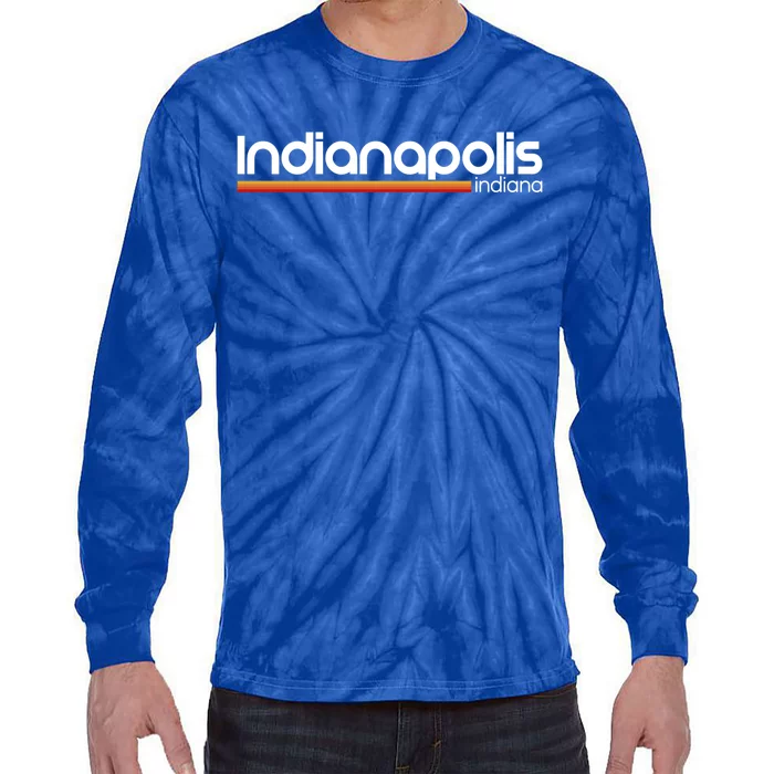 Indianapolis Indiana Souvenir Vintage Indiana Indianapolis Gift Tie-Dye Long Sleeve Shirt