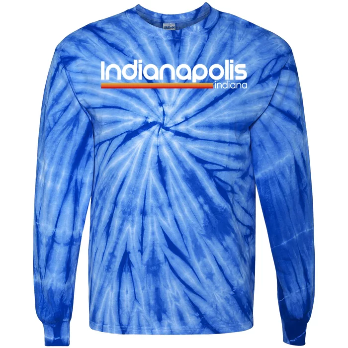 Indianapolis Indiana Souvenir Vintage Indiana Indianapolis Gift Tie-Dye Long Sleeve Shirt