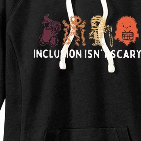 Inclusion IsnT Scary Cute Boo Lovely Ghost Halloween Women's Fleece Hoodie