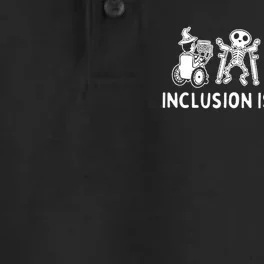 Inclusion IsnT Scary Teacher Skeleton Ghost Cute Halloween Dry Zone Grid Performance Polo