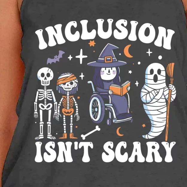 Inclusion IsnT Scary Slp Halloween Sped Teacher Ghost Mummy Women's Knotted Racerback Tank