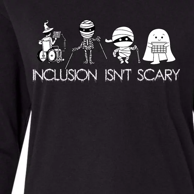 Inclusion IsnT Scary Slp Halloween Sped Teacher Ghost Mummy Womens Cotton Relaxed Long Sleeve T-Shirt