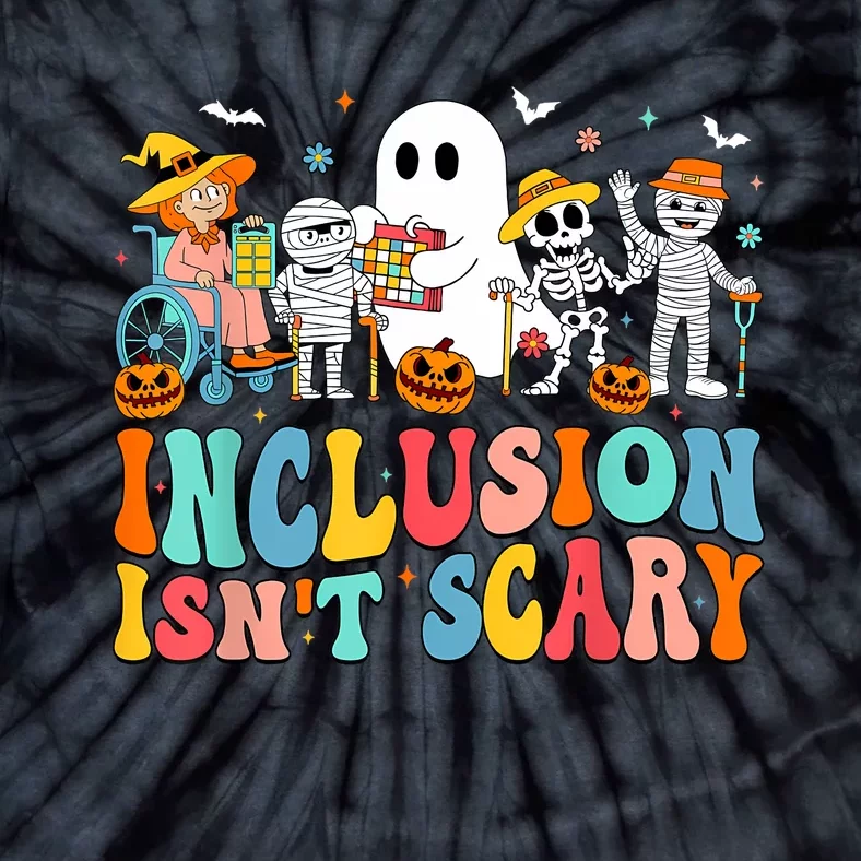 Inclusion IsnT Scary Slp Halloween Sped Teacher Ghost Mummy Tie-Dye T-Shirt