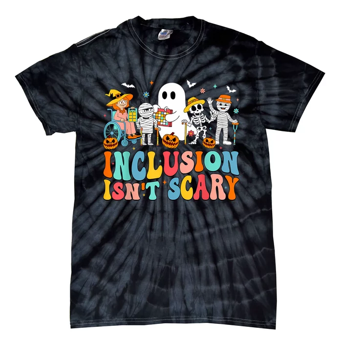 Inclusion IsnT Scary Slp Halloween Sped Teacher Ghost Mummy Tie-Dye T-Shirt