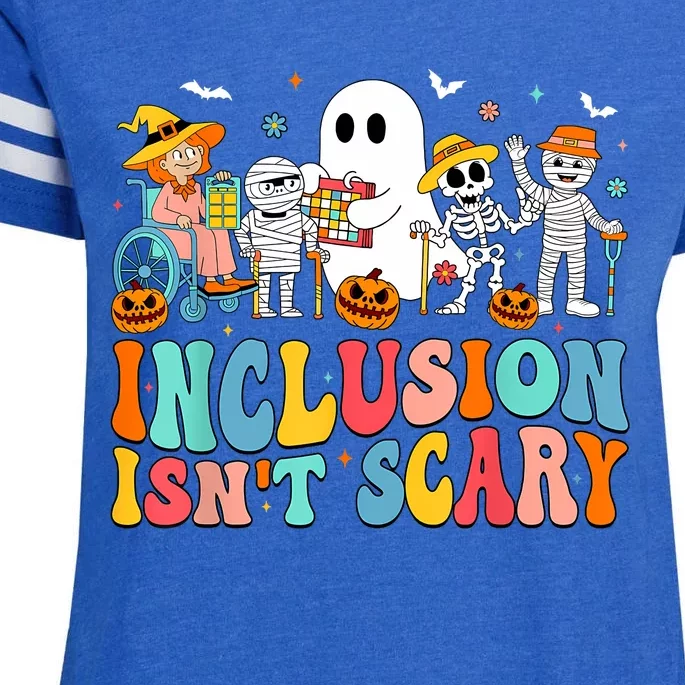 Inclusion IsnT Scary Slp Halloween Sped Teacher Ghost Mummy Enza Ladies Jersey Football T-Shirt