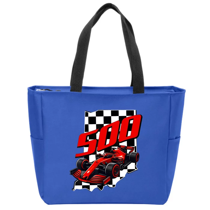 Indianapolis Indiana State 500 Race Car Formula Racing Car Zip Tote Bag