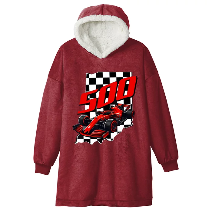 Indianapolis Indiana State 500 Race Car Formula Racing Car Hooded Wearable Blanket