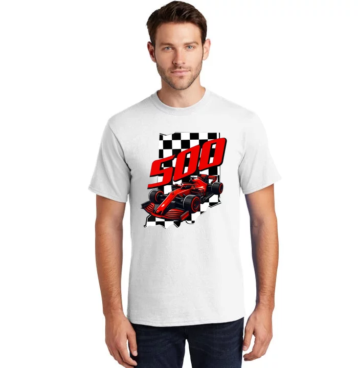 Indianapolis Indiana State 500 Race Car Formula Racing Car Tall T-Shirt