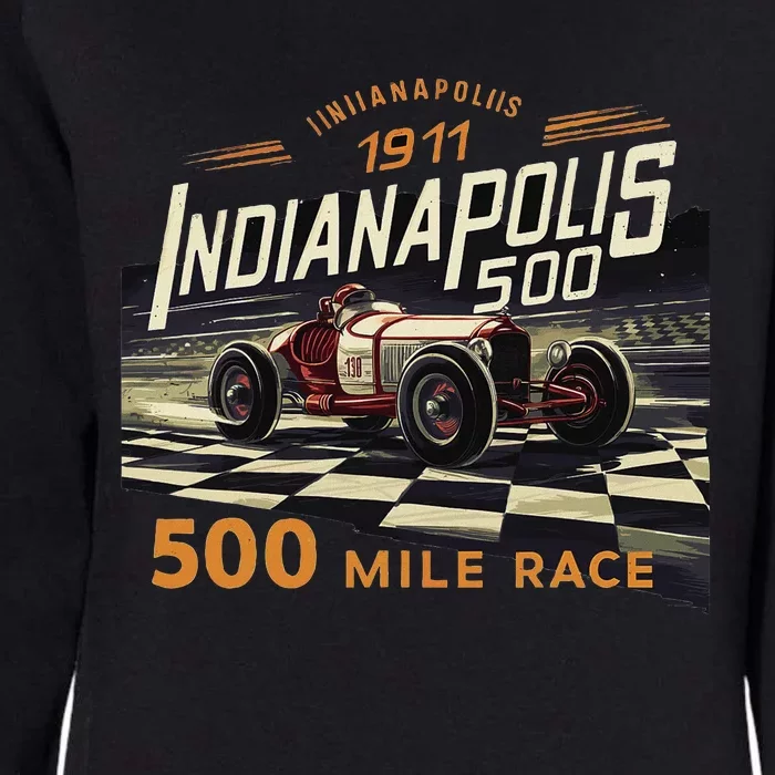 Indianapolis Indiana State 500 Race Car Formula Racing Car Womens California Wash Sweatshirt