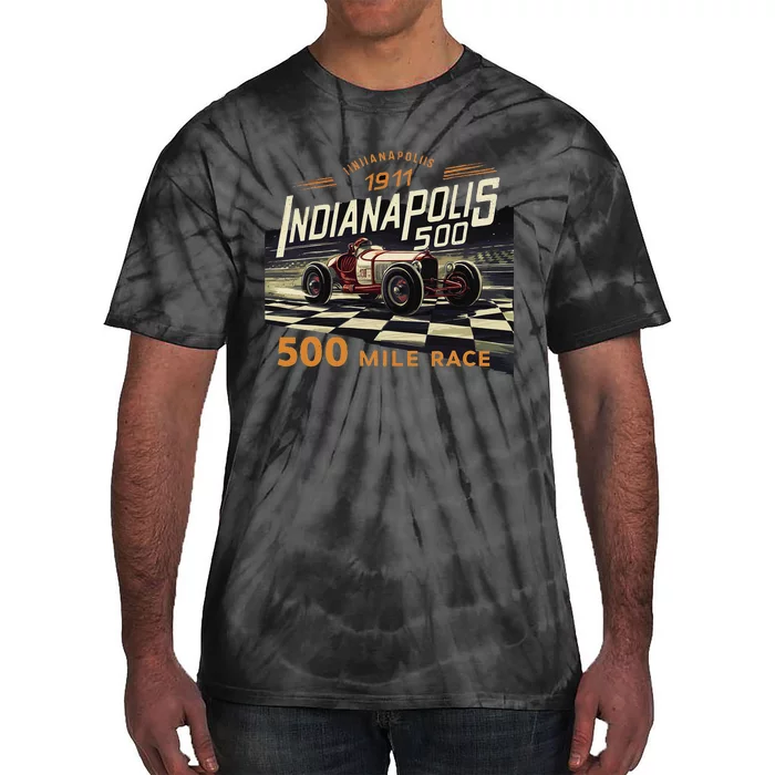 Indianapolis Indiana State 500 Race Car Formula Racing Car Tie-Dye T-Shirt