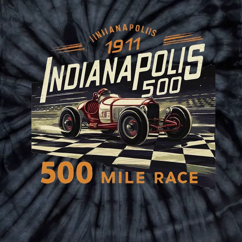 Indianapolis Indiana State 500 Race Car Formula Racing Car Tie-Dye T-Shirt