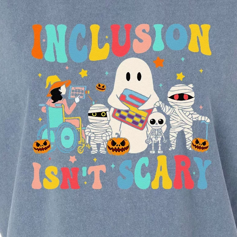 Inclusion IsnT Scary Teacher Skeleton Ghost Cute Halloween Gift Garment-Dyed Women's Muscle Tee