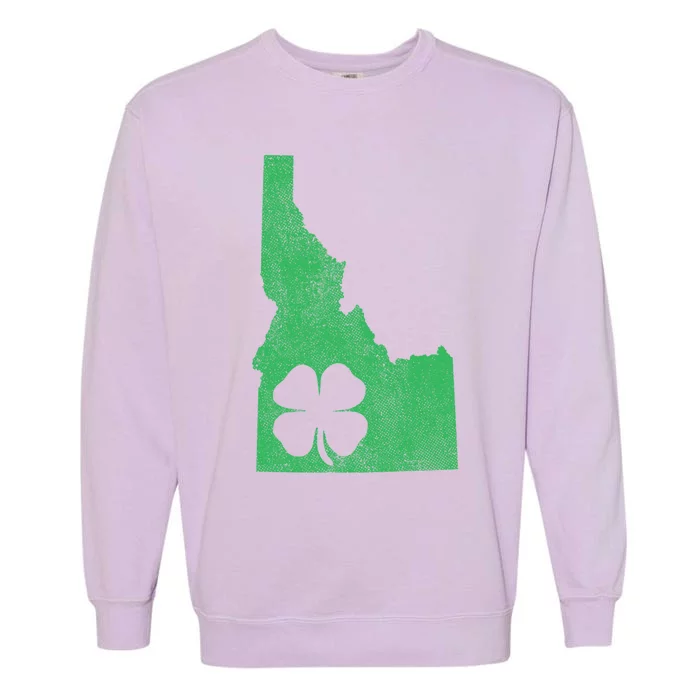 Idaho Irish Shamrock St Patrick's Day Saint Paddy's Gift Great Gift Garment-Dyed Sweatshirt