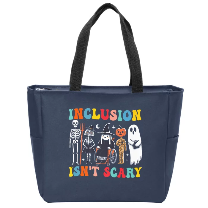 Inclusion IsnT Scary Slp Halloween Sped Teacher Ghost Mummy Zip Tote Bag