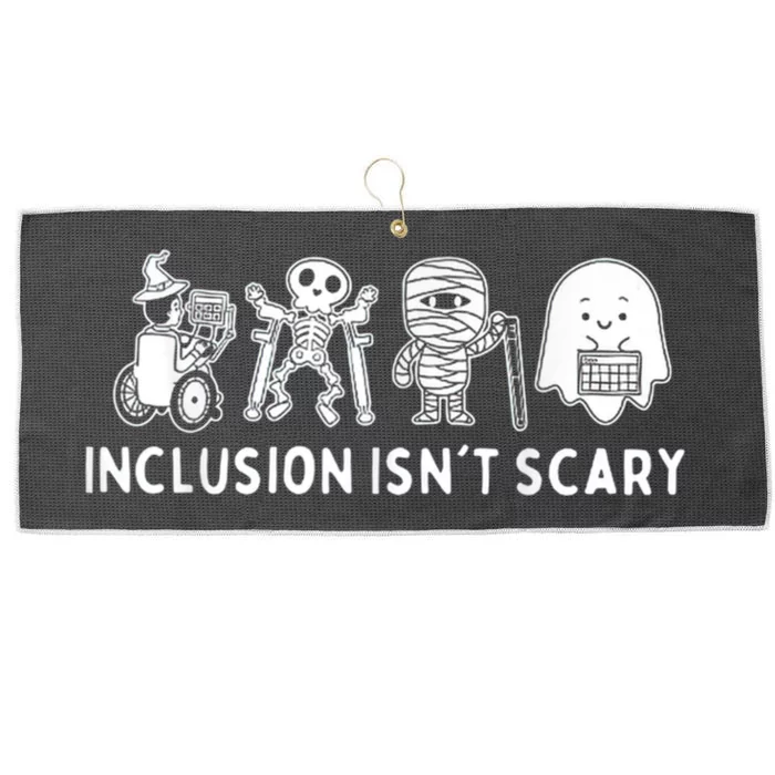 Inclusion IsnT Scary Teacher Skeleton Ghost Cute Halloween Large Microfiber Waffle Golf Towel