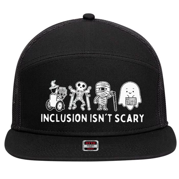 Inclusion IsnT Scary Teacher Skeleton Ghost 7 Panel Mesh Trucker Snapback Hat