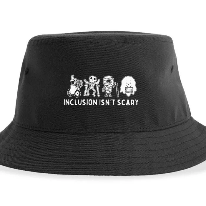 Inclusion IsnT Scary Teacher Skeleton Ghost Sustainable Bucket Hat