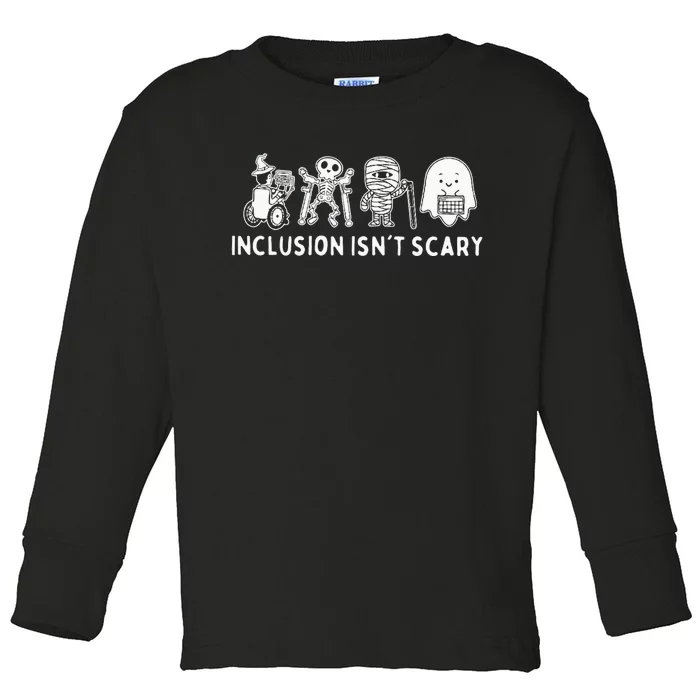 Inclusion IsnT Scary Teacher Skeleton Ghost Toddler Long Sleeve Shirt