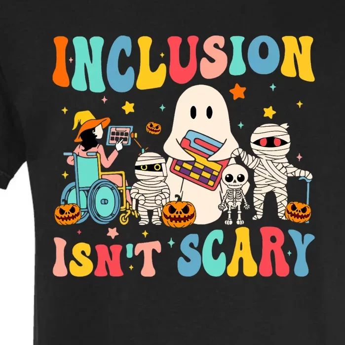 Inclusion IsnT Scary Teacher Skeleton Ghost Cute Halloween Garment-Dyed Heavyweight T-Shirt