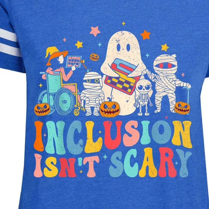 Inclusion IsnT Scary Ghost Mummy Halloween Slp Sped Teacher Enza Ladies Jersey Football T-Shirt