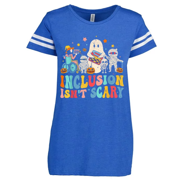 Inclusion IsnT Scary Ghost Mummy Halloween Slp Sped Teacher Enza Ladies Jersey Football T-Shirt