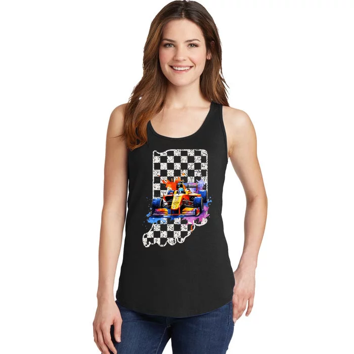 Indianapolis Indiana State 500 Race Car Formula Racing Car Ladies Essential Tank