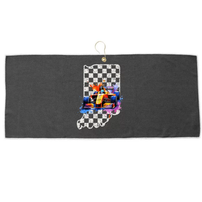 Indianapolis Indiana State 500 Race Car Formula Racing Car Large Microfiber Waffle Golf Towel