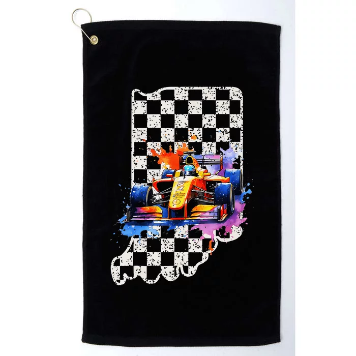 Indianapolis Indiana State 500 Race Car Formula Racing Car Platinum Collection Golf Towel