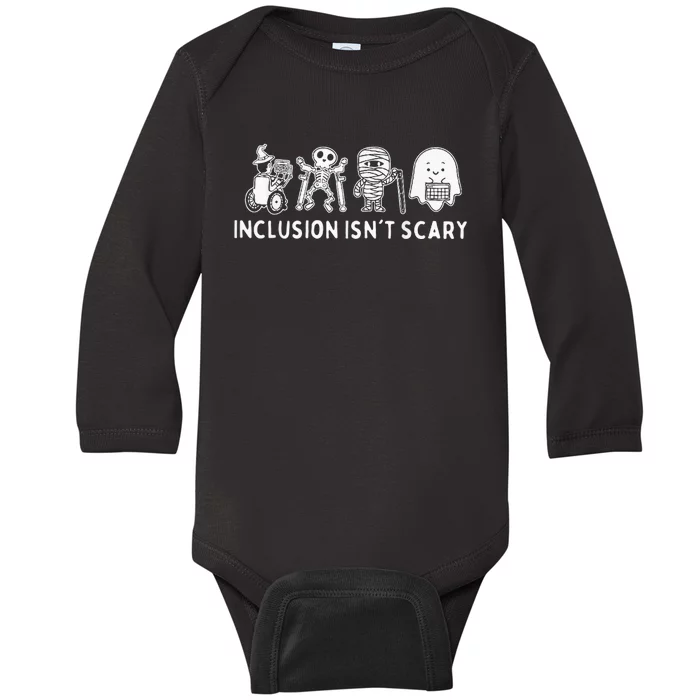 Inclusion IsnT Scary Teacher Skeleton Ghost Cute Baby Long Sleeve Bodysuit