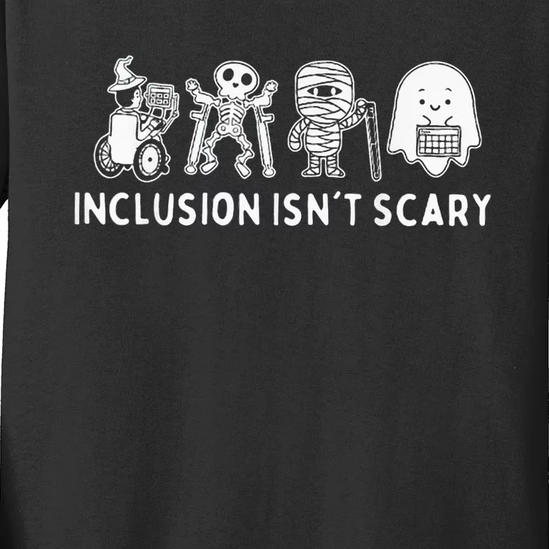 Inclusion IsnT Scary Teacher Skeleton Ghost Cute Kids Long Sleeve Shirt