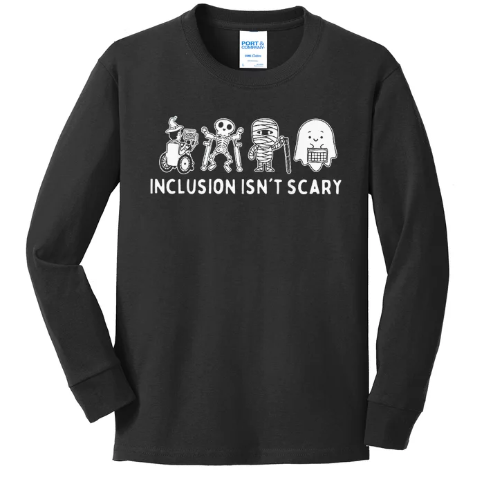 Inclusion IsnT Scary Teacher Skeleton Ghost Cute Kids Long Sleeve Shirt