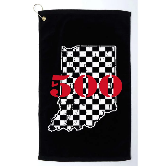 Indianapolis Indiana State 500 Race Car Distressed flag Platinum Collection Golf Towel