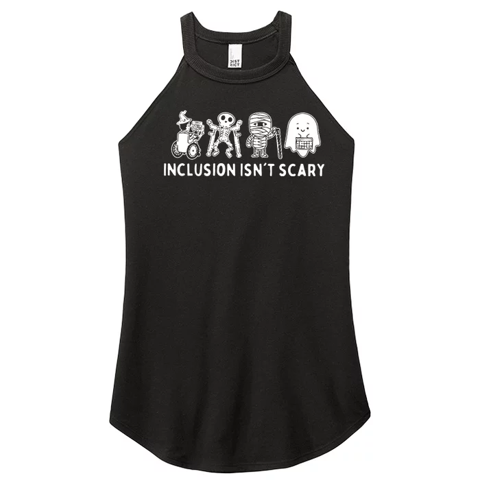 Inclusion Isnt Scary Teacher Skeleton Ghost Cute Halloween Women’s Perfect Tri Rocker Tank