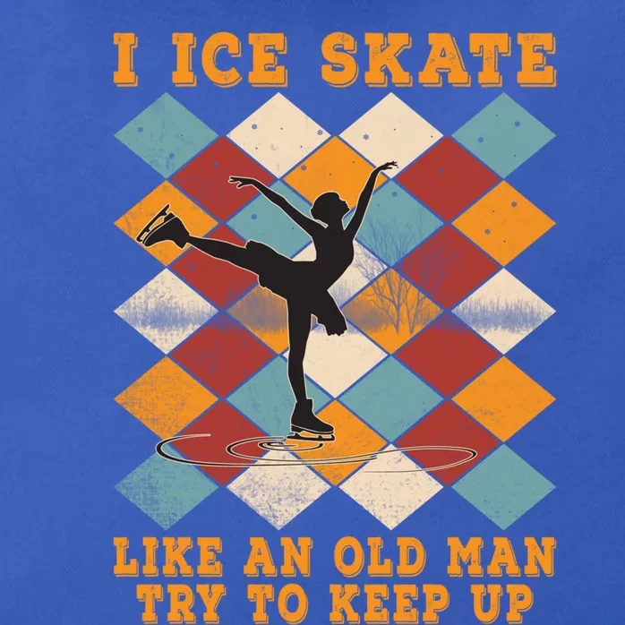 I Ice Skate Like An Old Try To Keep Up Funny Skater Ski Cute Gift Zip Tote Bag