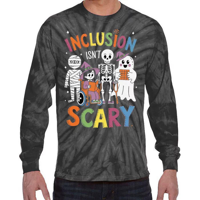 Inclusion IsnT Scary Mummy Boo Ghost Halloween Tie-Dye Long Sleeve Shirt