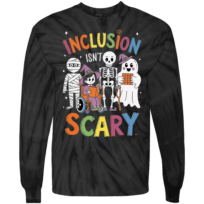 Inclusion IsnT Scary Mummy Boo Ghost Halloween Tie-Dye Long Sleeve Shirt