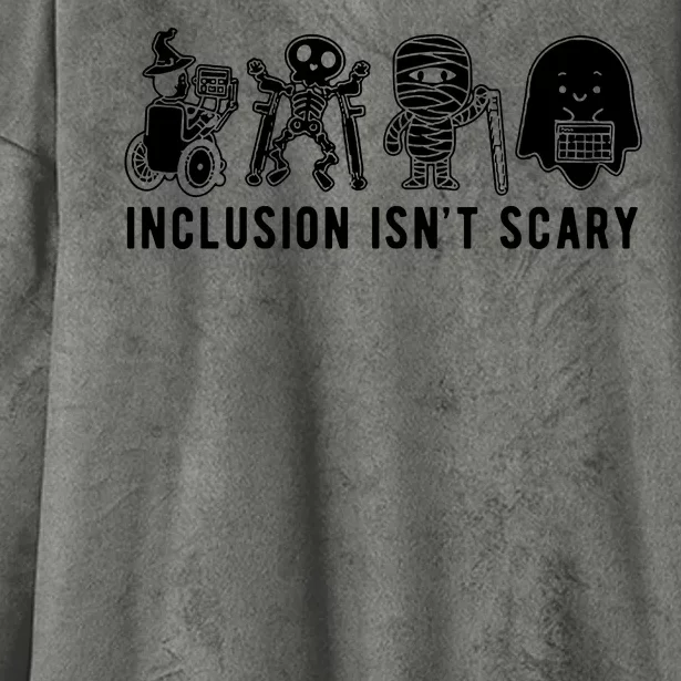 Inclusion Isnt Scary Teacher Skeleton Ghost Cute Halloween Hooded Wearable Blanket