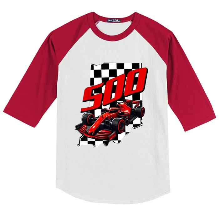 Indianapolis Indiana State 500 Race Car Formula Racing Car Gift Kids Colorblock Raglan Jersey