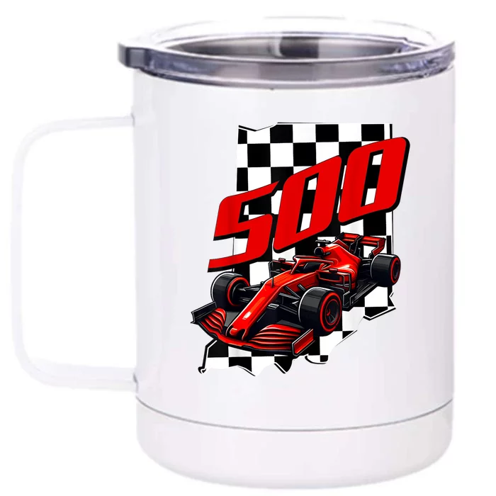 Indianapolis Indiana State 500 Race Car Formula Racing Car Gift Front & Back 12oz Stainless Steel Tumbler Cup