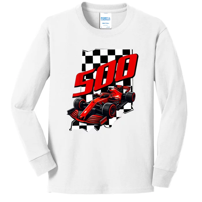 Indianapolis Indiana State 500 Race Car Formula Racing Car Gift Kids Long Sleeve Shirt